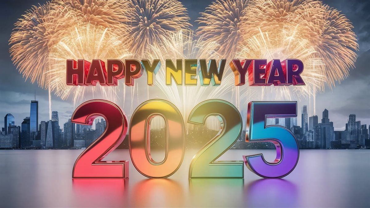 happy new year" أحلى رسائل جديدة لتهنئة بالعام الجديد 2025 للأحباب  والأصدقاء بطاقات تهنئة بمناسبة رأس السنة - نبأ مصر