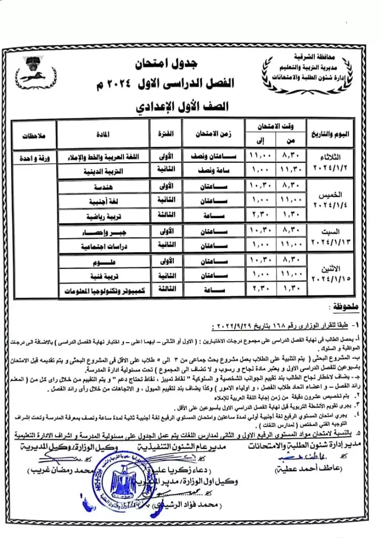 رسميا.. جدول امتحانات الترم الاول 2025 لجميع الصفوف وفقا لوزارة التربية والتعليم