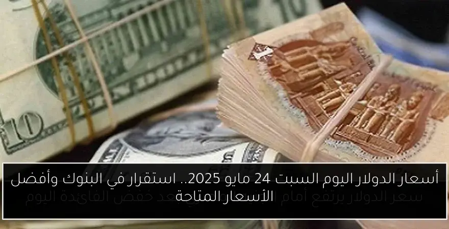 أسعار الدولار اليوم السبت 24 مايو 2025.. استقرار في البنوك وأفضل الأسعار المتاحة