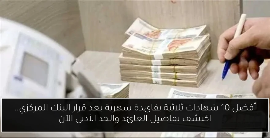 أفضل 10 شهادات ثلاثية بفائدة شهرية بعد قرار البنك المركزي.. اكتشف تفاصيل العائد والحد الأدنى الآن