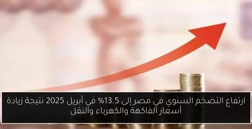 ارتفاع التضخم السنوي في مصر إلى 13.5% في أبريل 2025 نتيجة زيادة أسعار الفاكهة والكهرباء والنقل