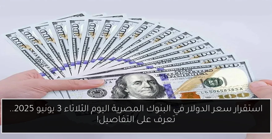 استقرار سعر الدولار في البنوك المصرية اليوم الثلاثاء 3 يونيو 2025.. تعرف على التفاصيل!