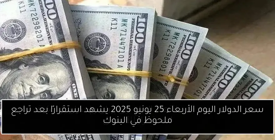 سعر الدولار اليوم الأربعاء 25 يونيو 2025 يشهد استقرارًا بعد تراجع ملحوظ في البنوك