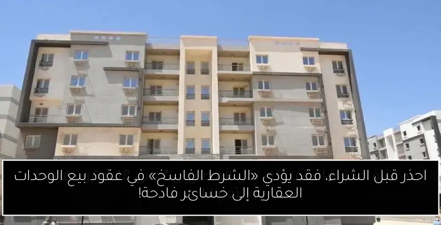 احذر قبل الشراء، فقد يؤدي «الشرط الفاسخ» في عقود بيع الوحدات العقارية إلى خسائر فادحة!