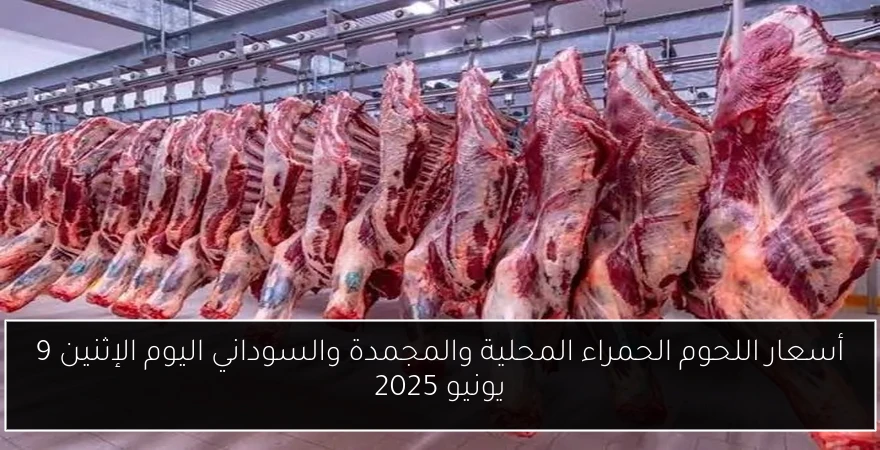 أسعار اللحوم الحمراء المحلية والمجمدة والسوداني اليوم الإثنين 9 يونيو 2025