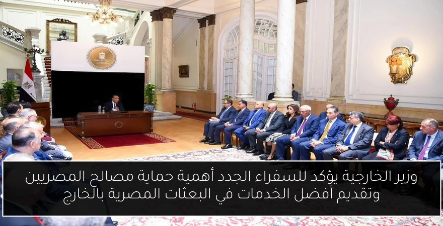 وزير الخارجية يؤكد للسفراء الجدد أهمية حماية مصالح المصريين وتقديم أفضل الخدمات في البعثات المصرية بالخارج