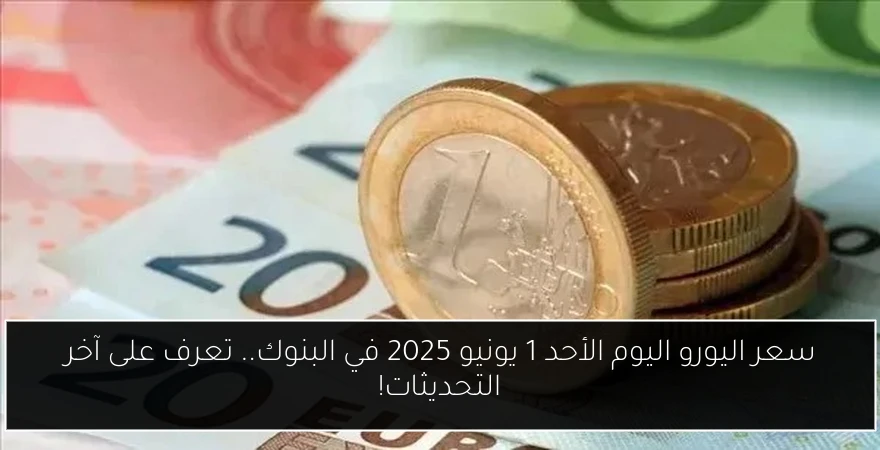 سعر اليورو اليوم الأحد 1 يونيو 2025 في البنوك.. تعرف على آخر التحديثات!