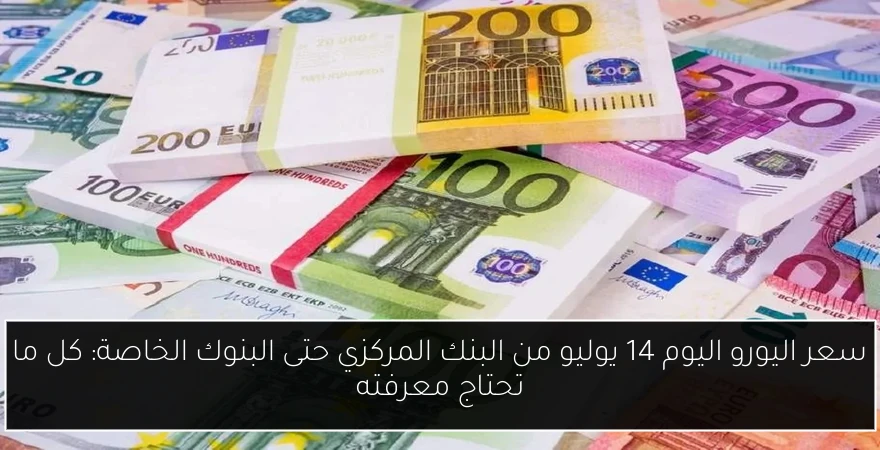 سعر اليورو اليوم 14 يوليو من البنك المركزي حتى البنوك الخاصة: كل ما تحتاج معرفته