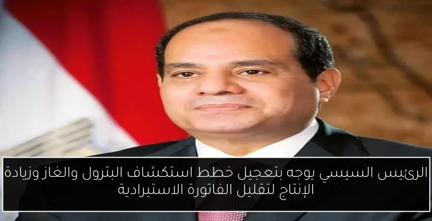 الرئيس السيسي يوجه بتعجيل خطط استكشاف البترول والغاز وزيادة الإنتاج لتقليل الفاتورة الاستيرادية