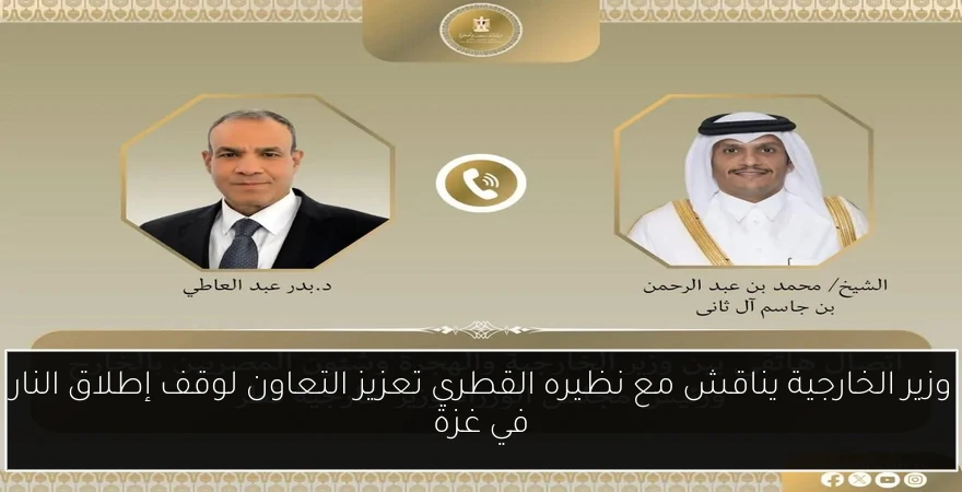 وزير الخارجية يناقش مع نظيره القطري تعزيز التعاون لوقف إطلاق النار في غزة