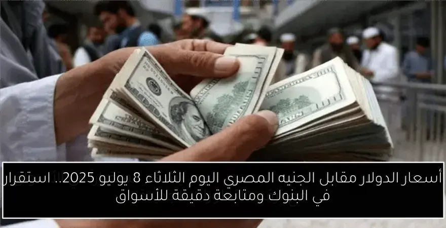 أسعار الدولار مقابل الجنيه المصري اليوم الثلاثاء 8 يوليو 2025.. استقرار في البنوك ومتابعة دقيقة للأسواق