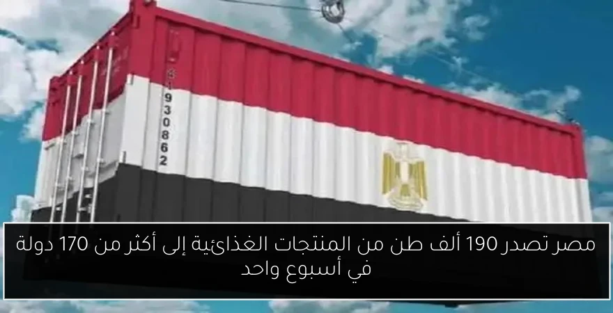 مصر تصدر 190 ألف طن من المنتجات الغذائية إلى أكثر من 170 دولة في أسبوع واحد