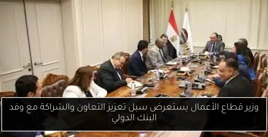 وزير قطاع الأعمال يستعرض سبل تعزيز التعاون والشراكة مع وفد البنك الدولي