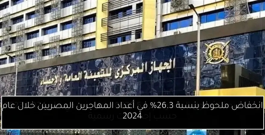 انخفاض ملحوظ بنسبة 26.3% في أعداد المهاجرين المصريين خلال عام 2024
