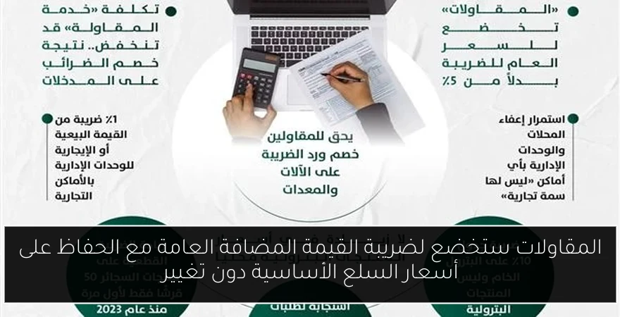 المقاولات ستخضع لضريبة القيمة المضافة العامة مع الحفاظ على أسعار السلع الأساسية دون تغيير