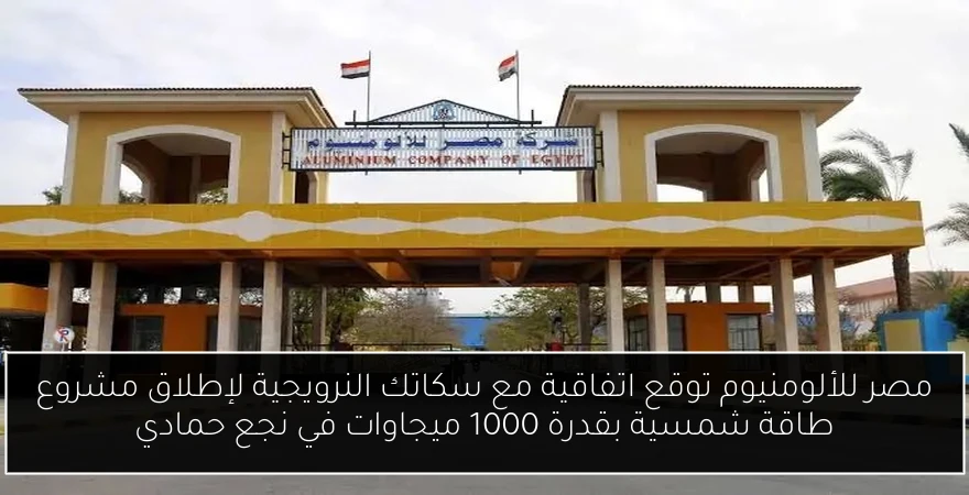مصر للألومنيوم توقع اتفاقية مع سكاتك النرويجية لإطلاق مشروع طاقة شمسية بقدرة 1000 ميجاوات في نجع حمادي