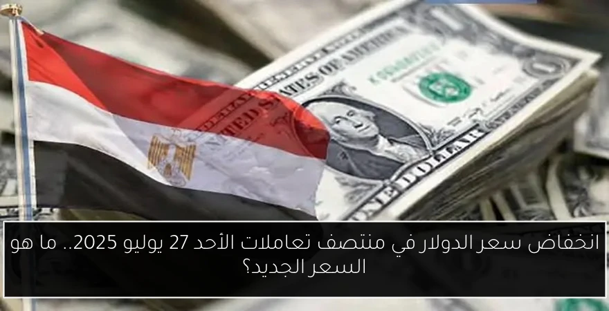 انخفاض سعر الدولار في منتصف تعاملات الأحد 27 يوليو 2025.. ما هو السعر الجديد؟