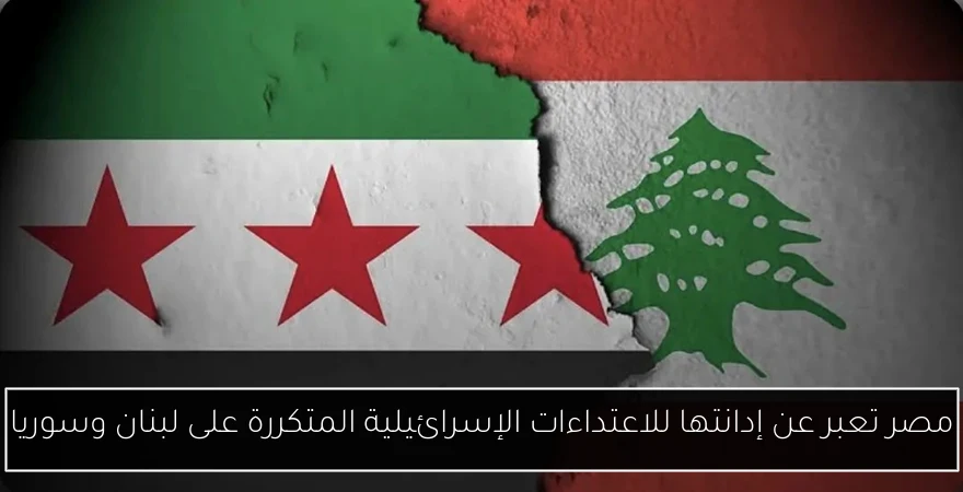 مصر تعبر عن إدانتها للاعتداءات الإسرائيلية المتكررة على لبنان وسوريا