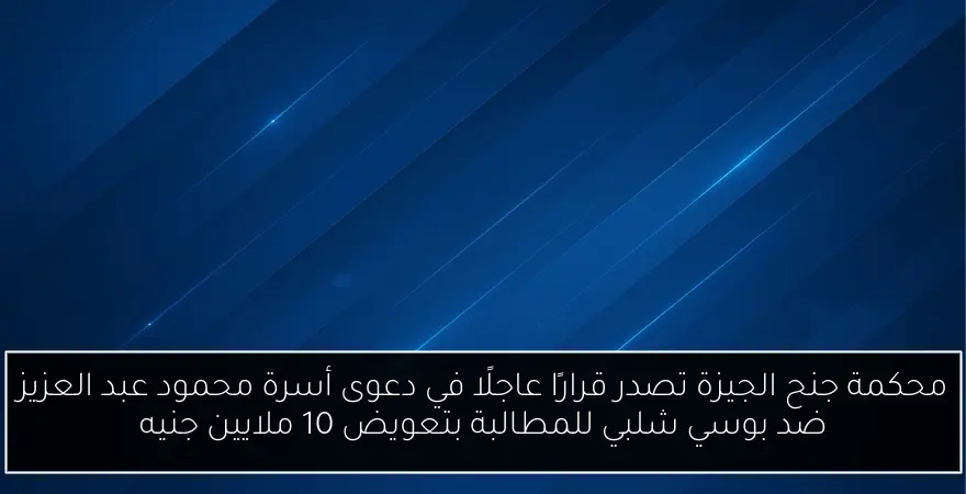 محكمة جنح الجيزة تصدر قرارًا عاجلًا في دعوى أسرة محمود عبد العزيز ضد بوسي شلبي للمطالبة بتعويض 10 ملايين جنيه