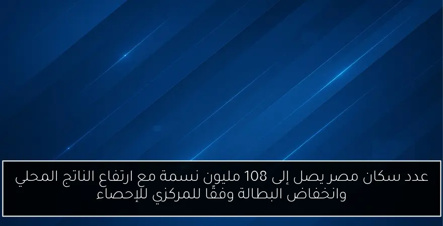 عدد سكان مصر يصل إلى 108 مليون نسمة مع ارتفاع الناتج المحلي وانخفاض البطالة وفقًا للمركزي للإحصاء