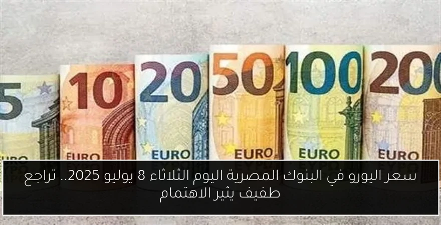 سعر اليورو في البنوك المصرية اليوم الثلاثاء 8 يوليو 2025.. تراجع طفيف يثير الاهتمام