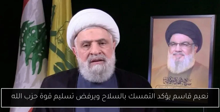 نعيم قاسم يؤكد التمسك بالسلاح ويرفض تسليم قوة حزب الله