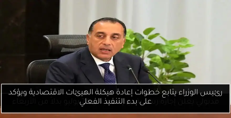 رئيس الوزراء يتابع خطوات إعادة هيكلة الهيئات الاقتصادية ويؤكد على بدء التنفيذ الفعلي