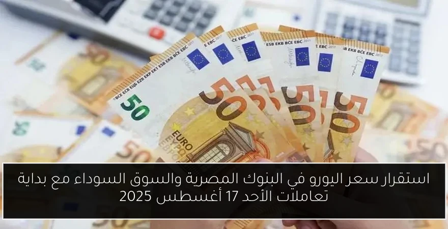 استقرار سعر اليورو في البنوك المصرية والسوق السوداء مع بداية تعاملات الأحد 17 أغسطس 2025