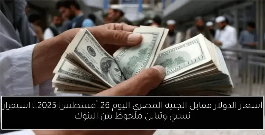 أسعار الدولار مقابل الجنيه المصري اليوم 26 أغسطس 2025.. استقرار نسبي وتباين ملحوظ بين البنوك