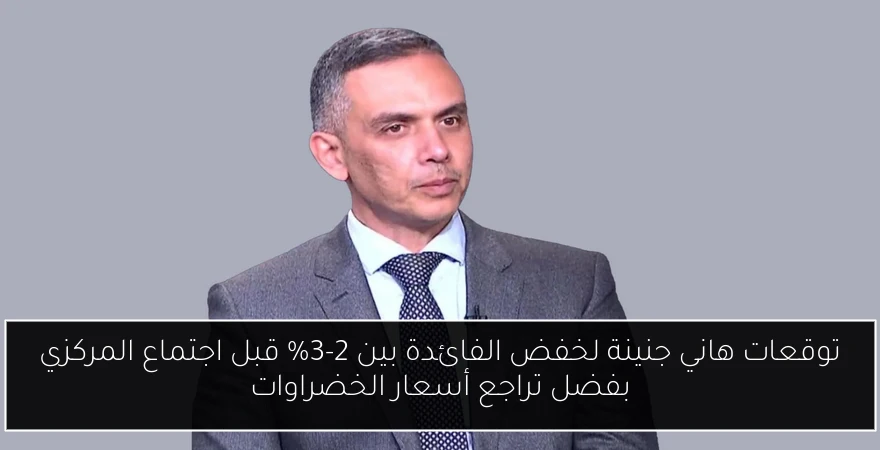 توقعات هاني جنينة لخفض الفائدة بين 2-3% قبل اجتماع المركزي بفضل تراجع أسعار الخضراوات