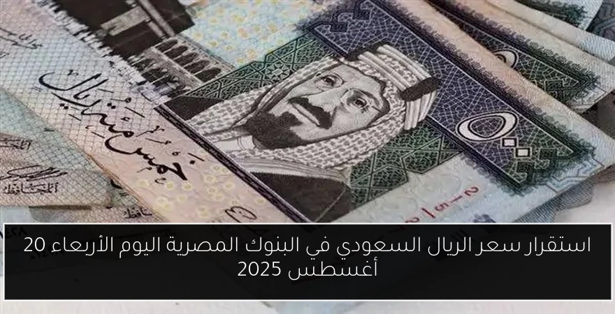 استقرار سعر الريال السعودي في البنوك المصرية اليوم الأربعاء 20 أغسطس 2025