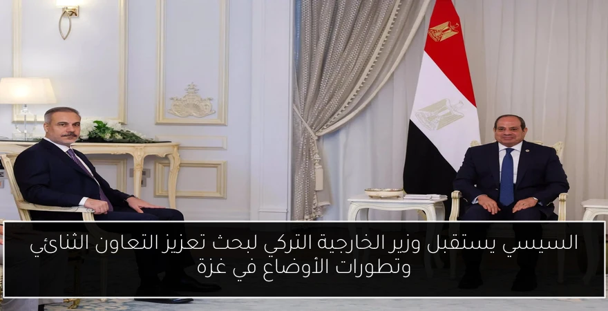 السيسي يستقبل وزير الخارجية التركي لبحث تعزيز التعاون الثنائي وتطورات الأوضاع في غزة