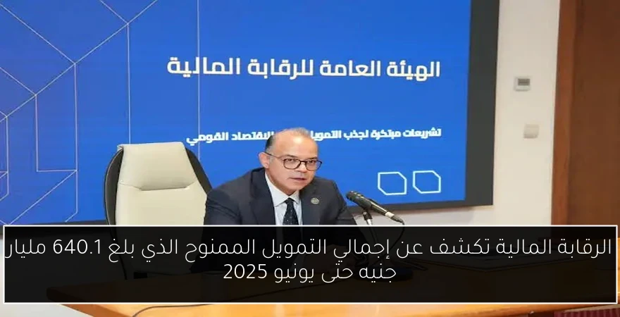 الرقابة المالية تكشف عن إجمالي التمويل الممنوح الذي بلغ 640.1 مليار جنيه حتى يونيو 2025