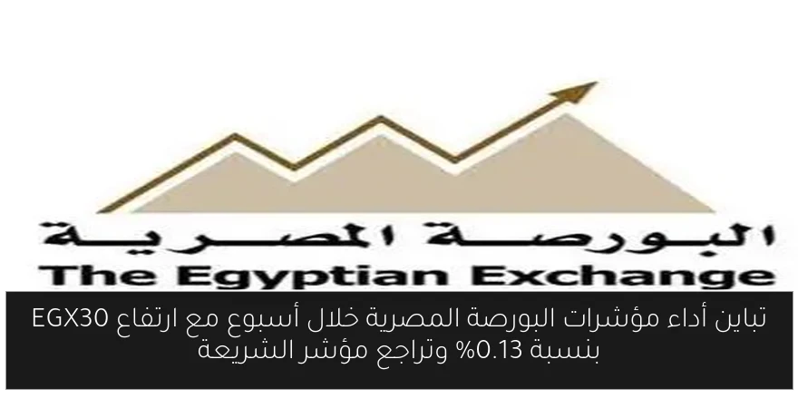 تباين أداء مؤشرات البورصة المصرية خلال أسبوع مع ارتفاع EGX30 بنسبة 0.13% وتراجع مؤشر الشريعة